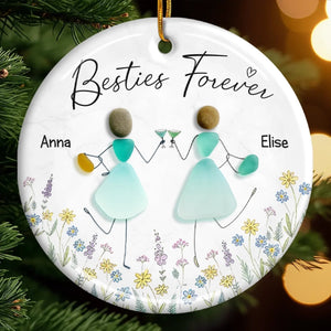 Sea Glass Besties Sisters - Personalized Ornament - Christmas Gift For Besties, Sisters, BFF