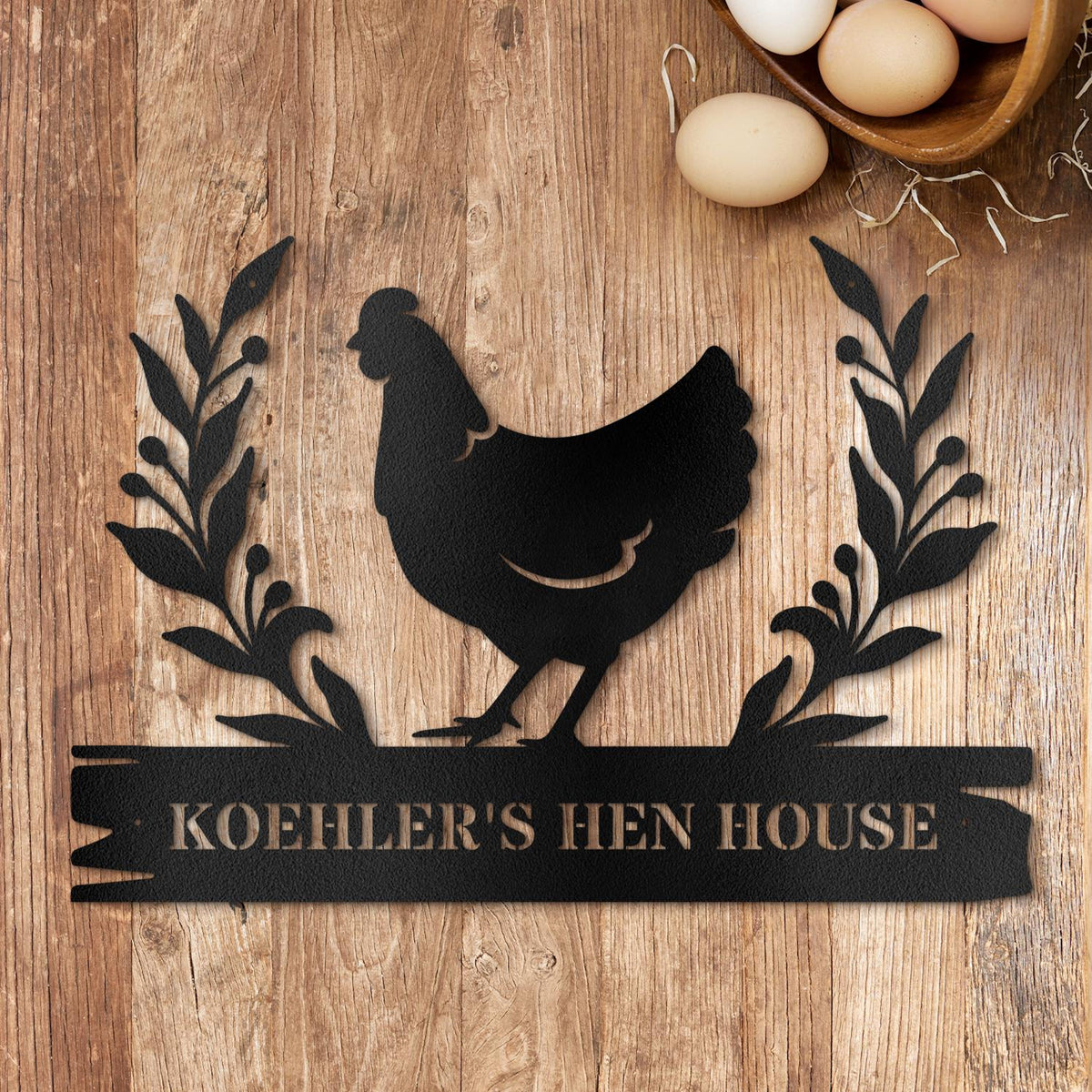 Custom Chicken Sign, Personalized Chicken Farm Sign, Metal Farm Sign, Custom Metal Chicken Coop Sign, Custom Name Hen House