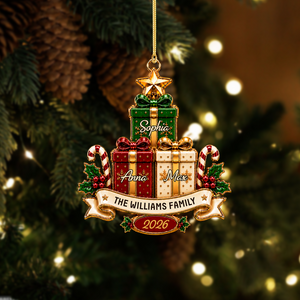 Wrapped In Love Always Family Christmas - Family Ornament - Real 3D Raised Ornament