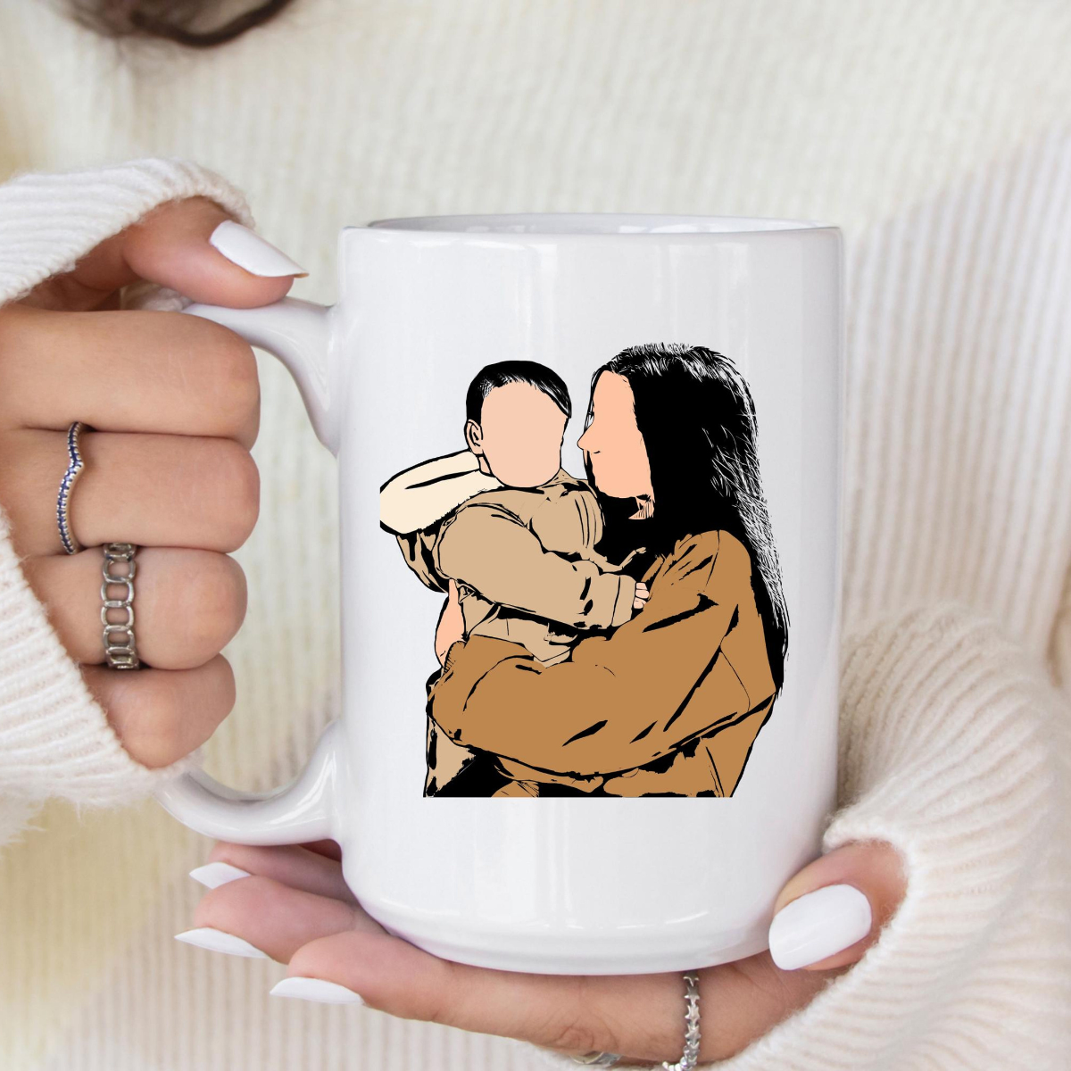Mom Photo Portrait Mug, I Love You Mama, Custom Photo Mom Mug, Mother's Day Gift For Mom