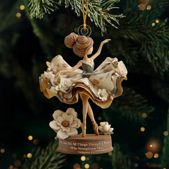 Personalized Ballerina Dance Acrylic Christmas Ornament, Gift for Dancers, Ballet Lover