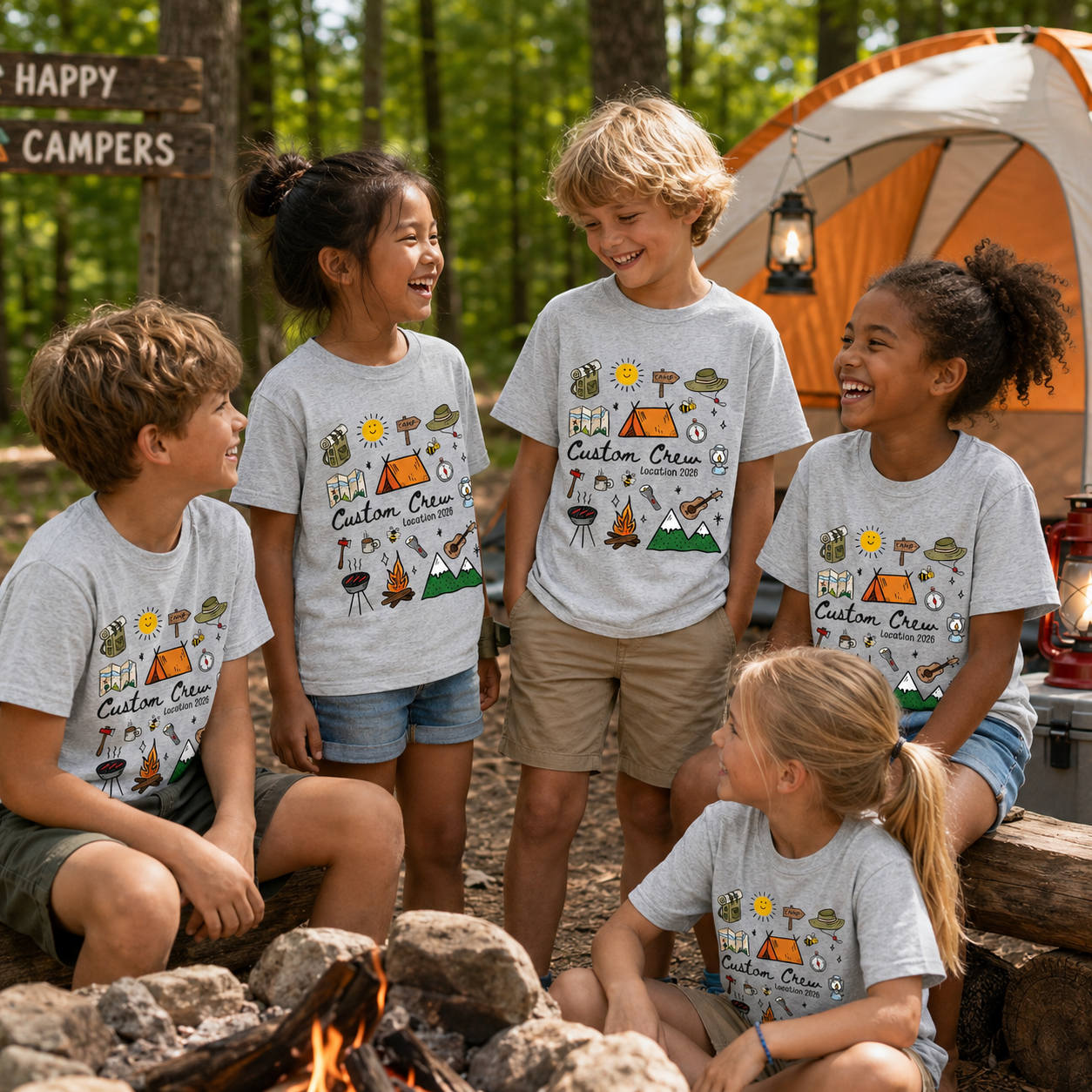 Custom Camping Crew 2026 Shirt, Matching Cousin Crew Camp T-shirt, Kids Summer Camp Shirt, Camper Sweatshirt, Camp Birthday Boy Sweater