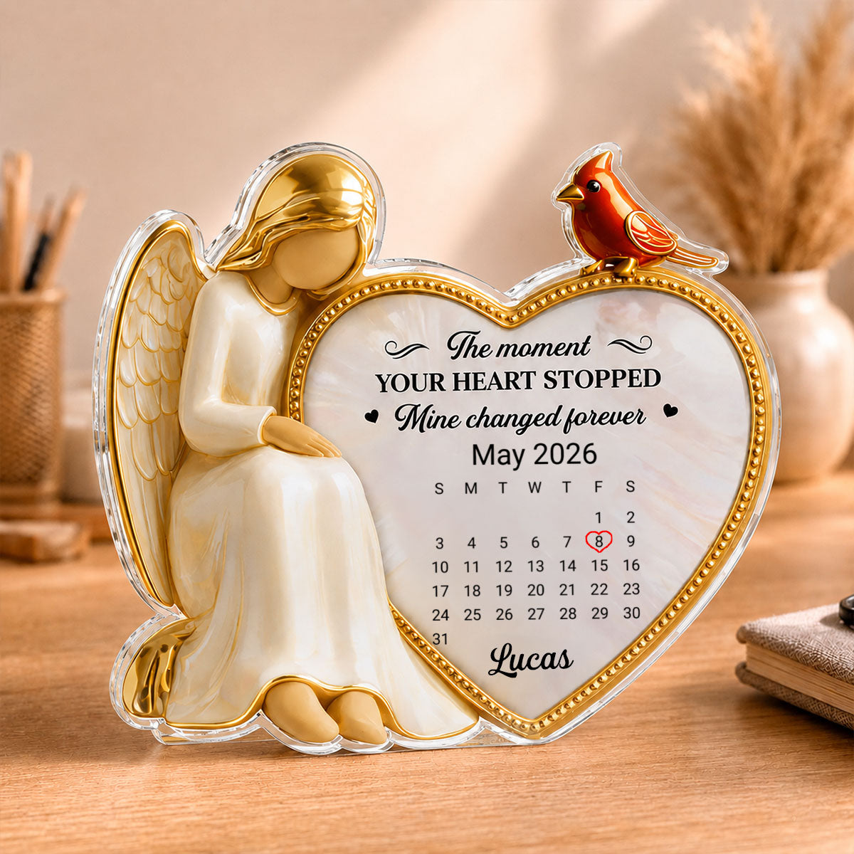 The Moment Your Heart Stopped Mine Changed Forever - Personalized Acrylic Block Plaque - Heartfelt Memorial Remembrance Keepsake