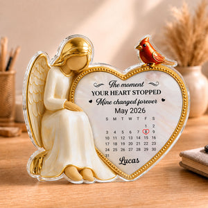 The Moment Your Heart Stopped Mine Changed Forever - Personalized Acrylic Block Plaque - Heartfelt Memorial Remembrance Keepsake