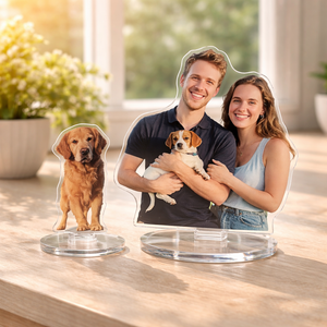 Custom Photo Acrylic Rotating Standee, Anniversary Gift for Him&Her, Photo Sculptures, Portrait Gift For Family