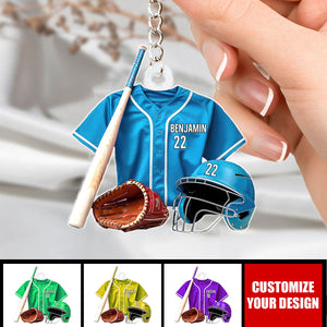 Baseball Jersey - Personalized Acrylic Keychain - Gift For Baseball Player