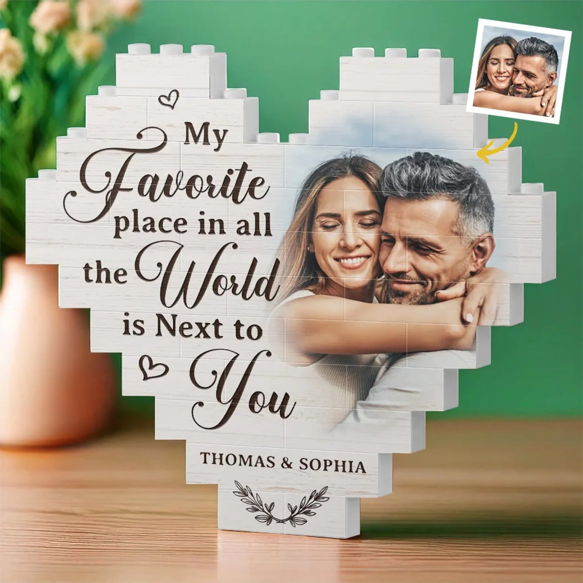 My Favorite Place In All The World - Personalized Building Block Puzzle - Anniversary Gift, Valentine's Day Gift For Couple