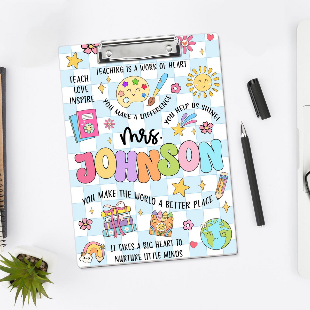 Custom Teacher Gifts, Personalized Teacher Clipboard, Teacher Appreciation Gift, Thank You Teacher Gift, Custom Clipboard with Teacher Name