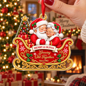 Growing Old Together Acrylic Christmas Ornament - Personalized Couple Gifts