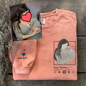 Personalized embroidered custom mom photo shirt