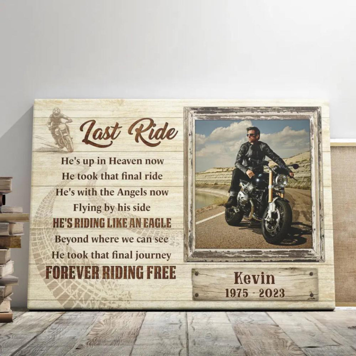 Memorial Last Ride - Personalized Canvas - Sympathy Gift for Family, Memorial Father Grandpa