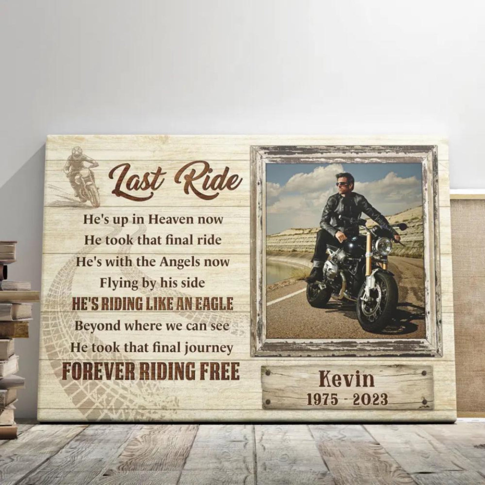 Memorial Last Ride - Personalized Canvas - Sympathy Gift for Family, Memorial Father Grandpa