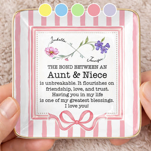 The Bond Between An Aunt & Niece, Flowers & Ribbon Decor, Personalized Gift For Family