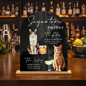 Custom Pet Portrait Signature Drink Sign, Pet Signature Drink Sign, Wedding Pet Bar Sign, Dog Cat Signature Drink Sign, Pet Cocktails Sign