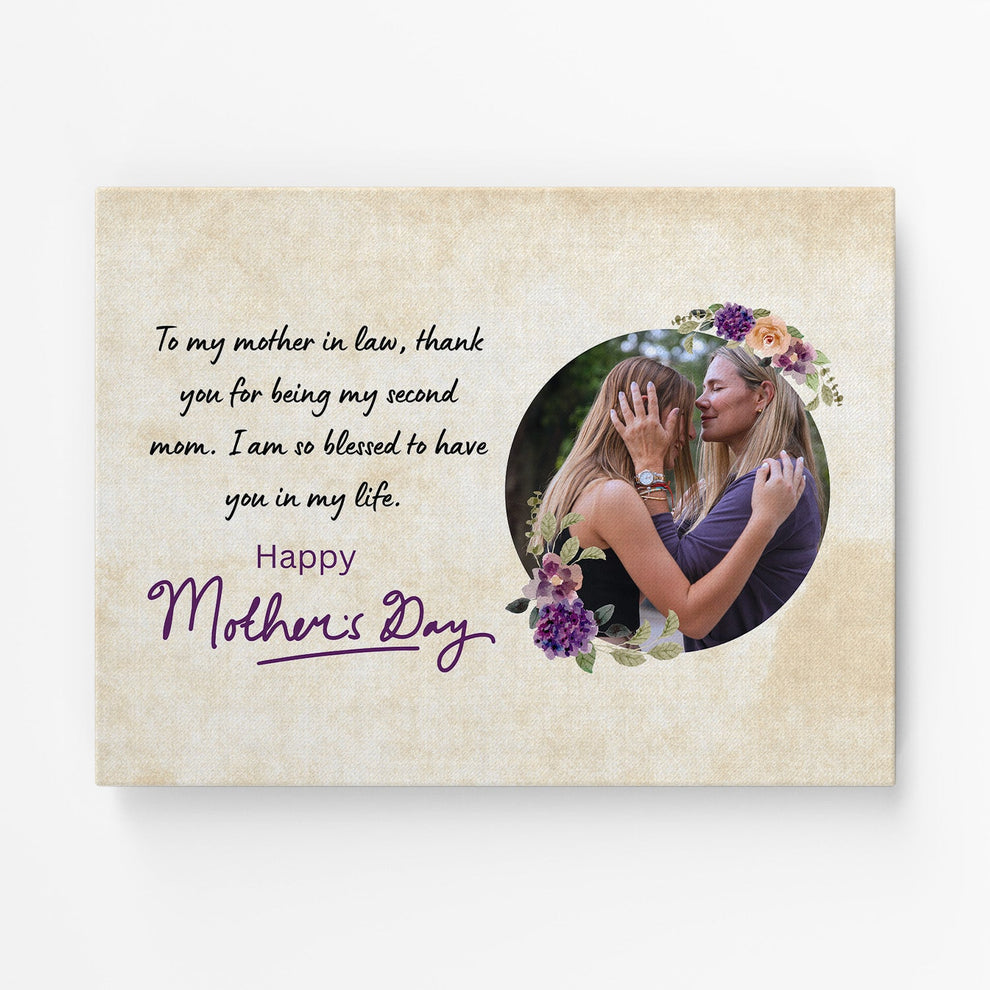Thank You For Being My Second Mom - Personalized Canvas - Mother's Day Gift For Mother-in-law