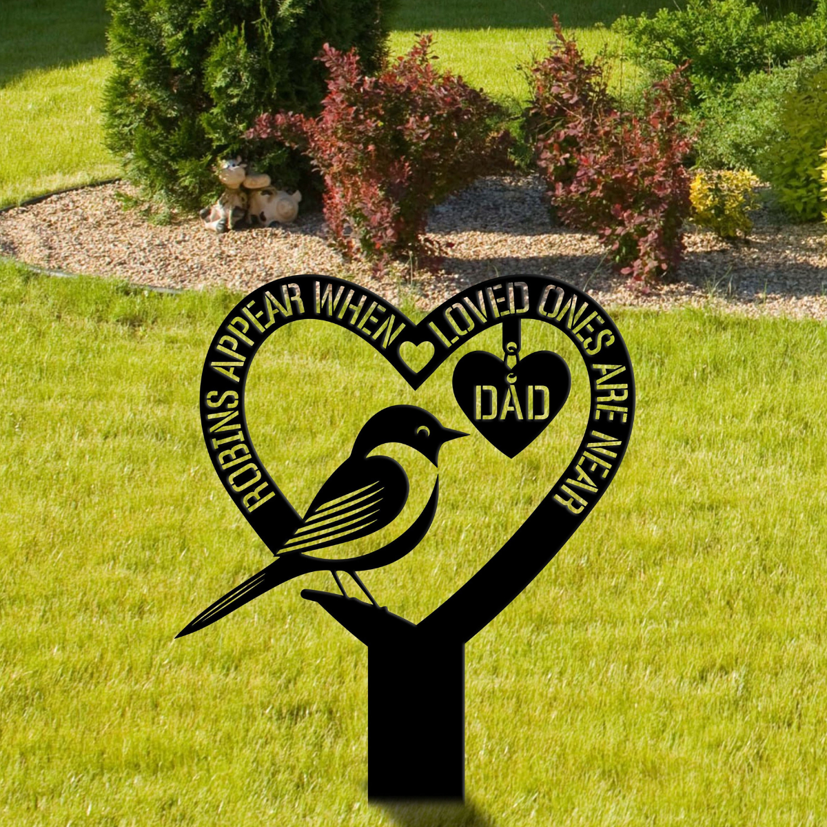 Custom Robin Bird Memorial Stake, Grave Marker Sign, Sympathy Plaque, Robin Bird Lover Gifts, Pet Memorial Sign, Robin Bird Metal Stake