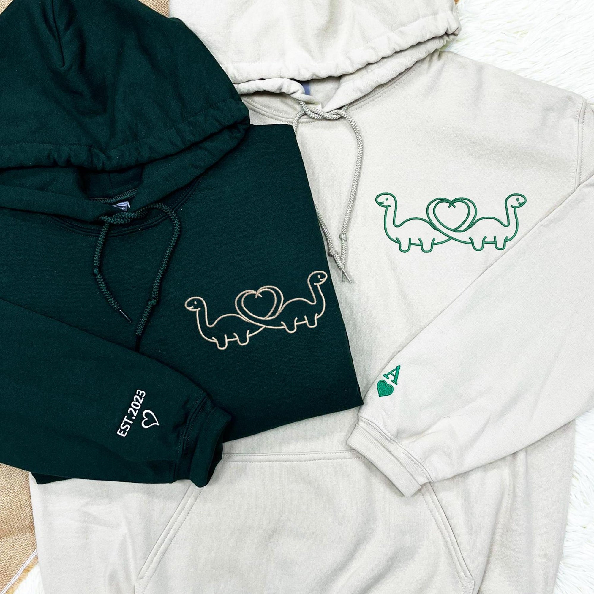 Embroidered Dinosaur Shirt, Matching Dinosaur Shirt, Dinosaur Shirt, Embroidered Personalized Shirt For Couples, Couples Gift