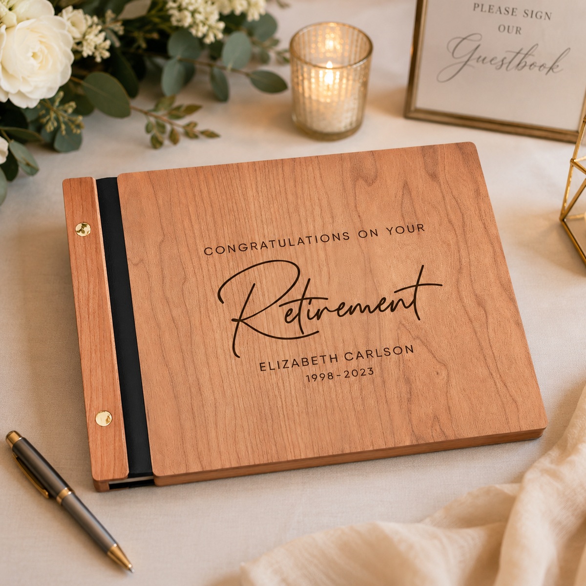 Retirement Memory Book, Personalized Retirement Gift for Him or Her, Congratulations on Your Retirement Album
