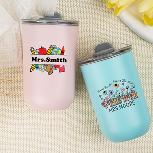 Personalised Teacher Tumbler with Name, Custom Wine Cup, Insulated Travel Mug, Iced Coffee Cup, Thank You Gift, Teacher Appreciation Gift