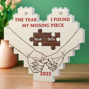 The Year I Found My Missing Piece - Personalized Building Block Puzzle - Anniversary Gift, Valentine's Day Gift For Couple