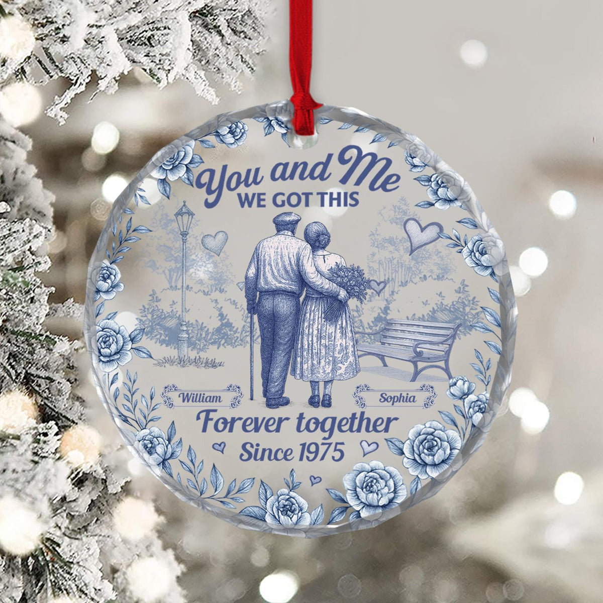 You and Me, We Got This - Personalized Crystal Ornament - Anniversary Keepsake, Christmas Gift For Couple