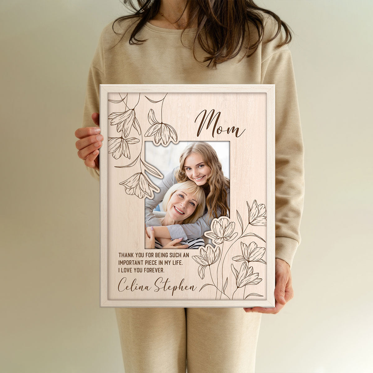 Mom Thank You For Being An Important Piece - Personalized Canvas - Gift For Mom, Mother's Day Gift