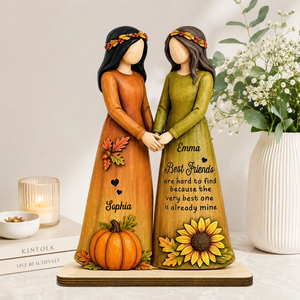 Fall Season Best Friends Are Hard To Find - Personalized Wooden Plaque - Gift For Soul Sister, Bestie, Friends