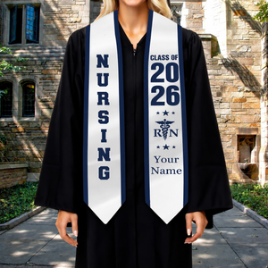 Custom Nursing Graduation Stole, Personalized Class of 2026 Sash, Graduation Day