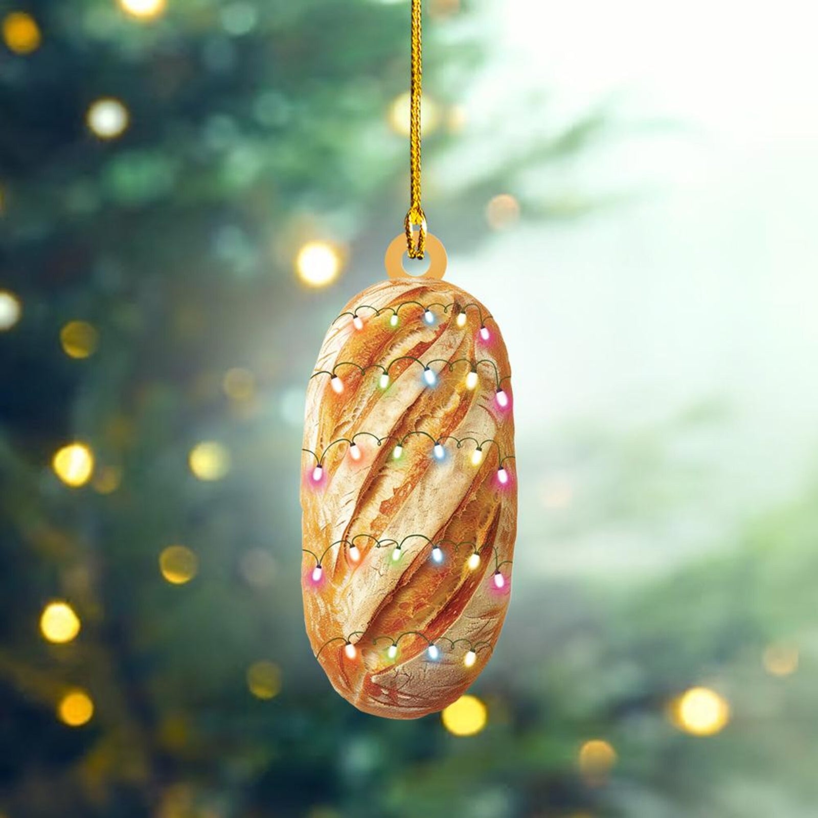 Bread 2D Flat Christmas Ornament, Bread Christmas Hanging Tree Decor, Loved Bread Ornament, Xmas Hanging Holiday Ornament Gift