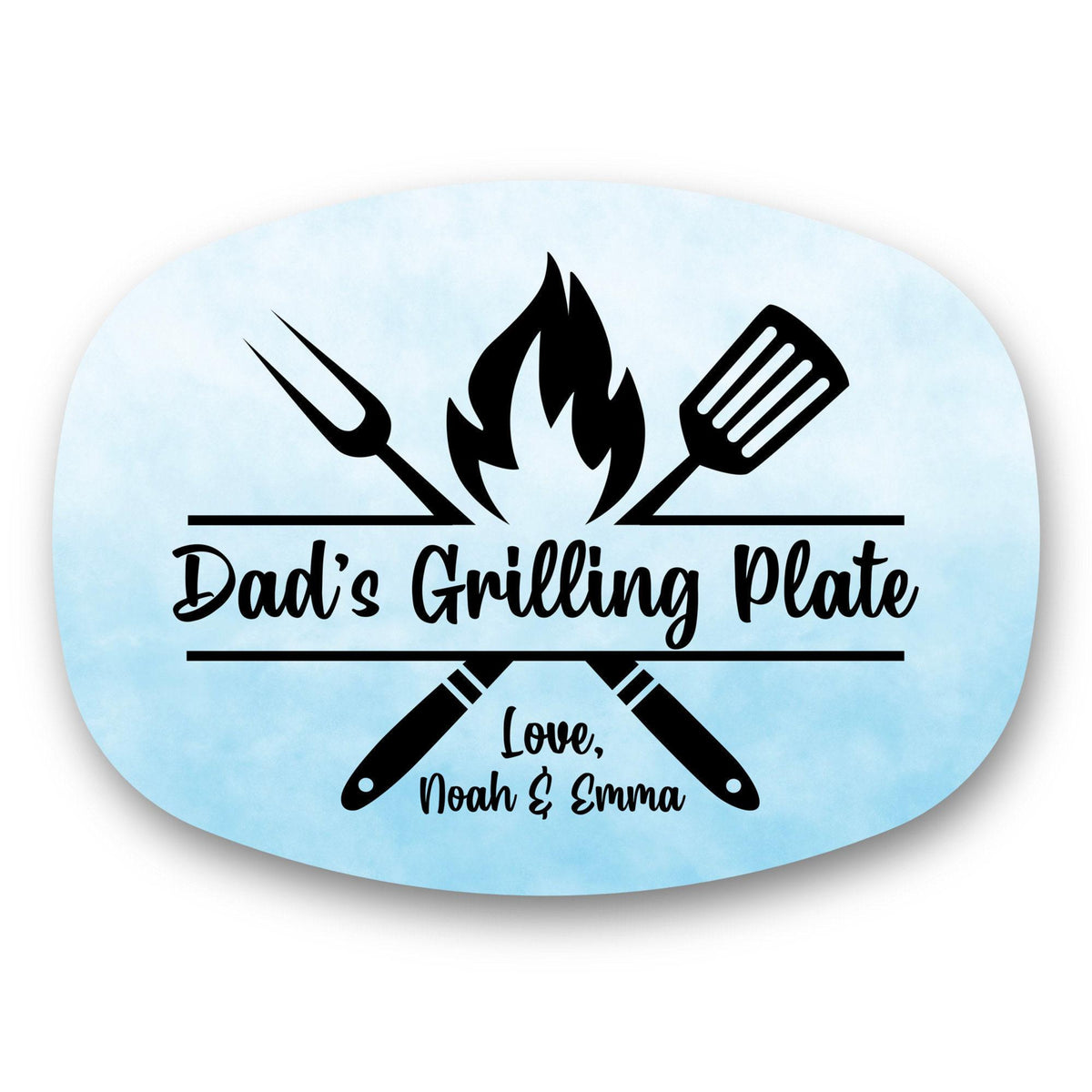 Custom Grilling Plate for Dad Grandpa - Personalized Platter - Gift with Kids' Names Grill Plate Gift for Dad Gift for Father's Day