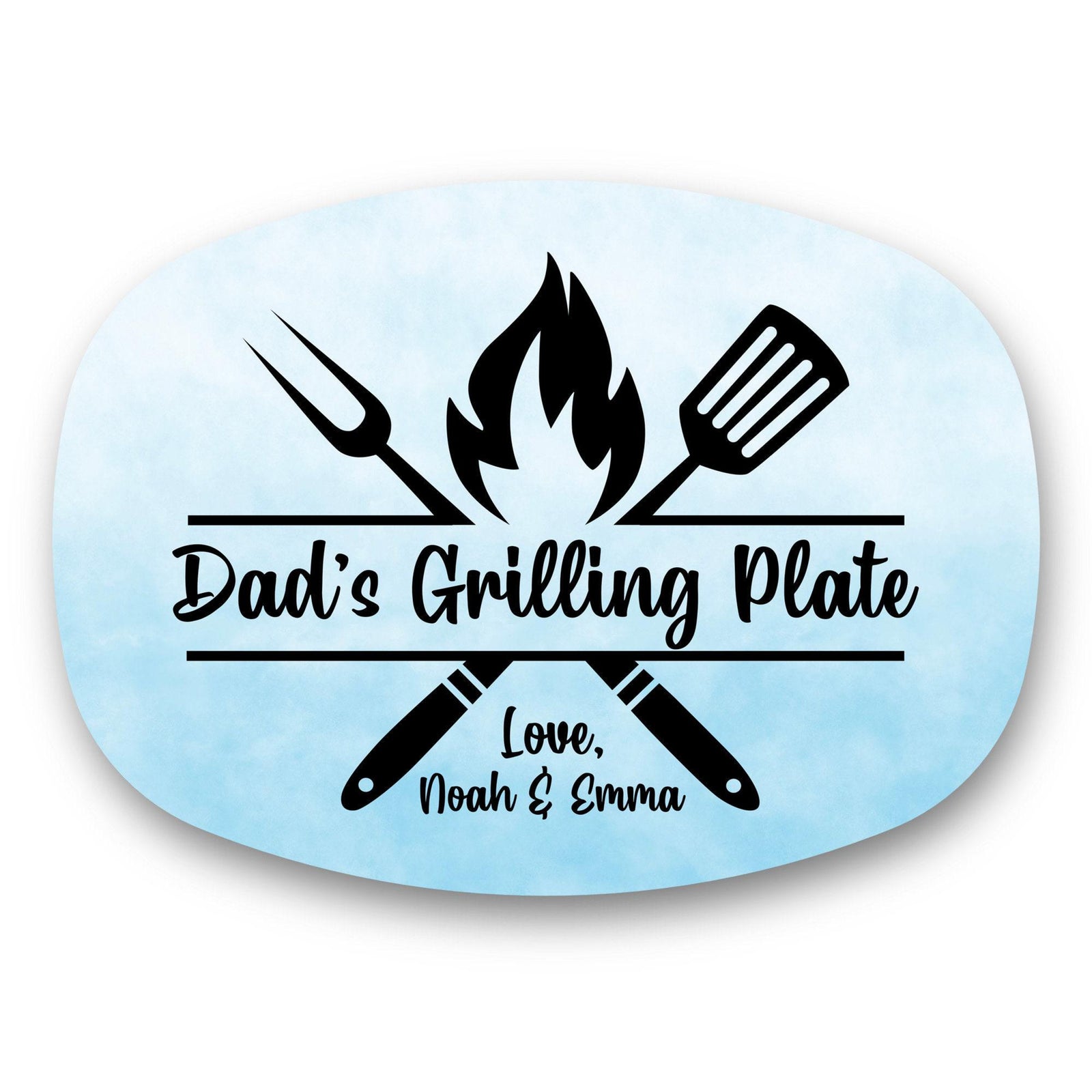 Custom Grilling Plate for Dad Grandpa - Personalized Platter - Gift with Kids' Names Grill Plate Gift for Dad Gift for Father's Day