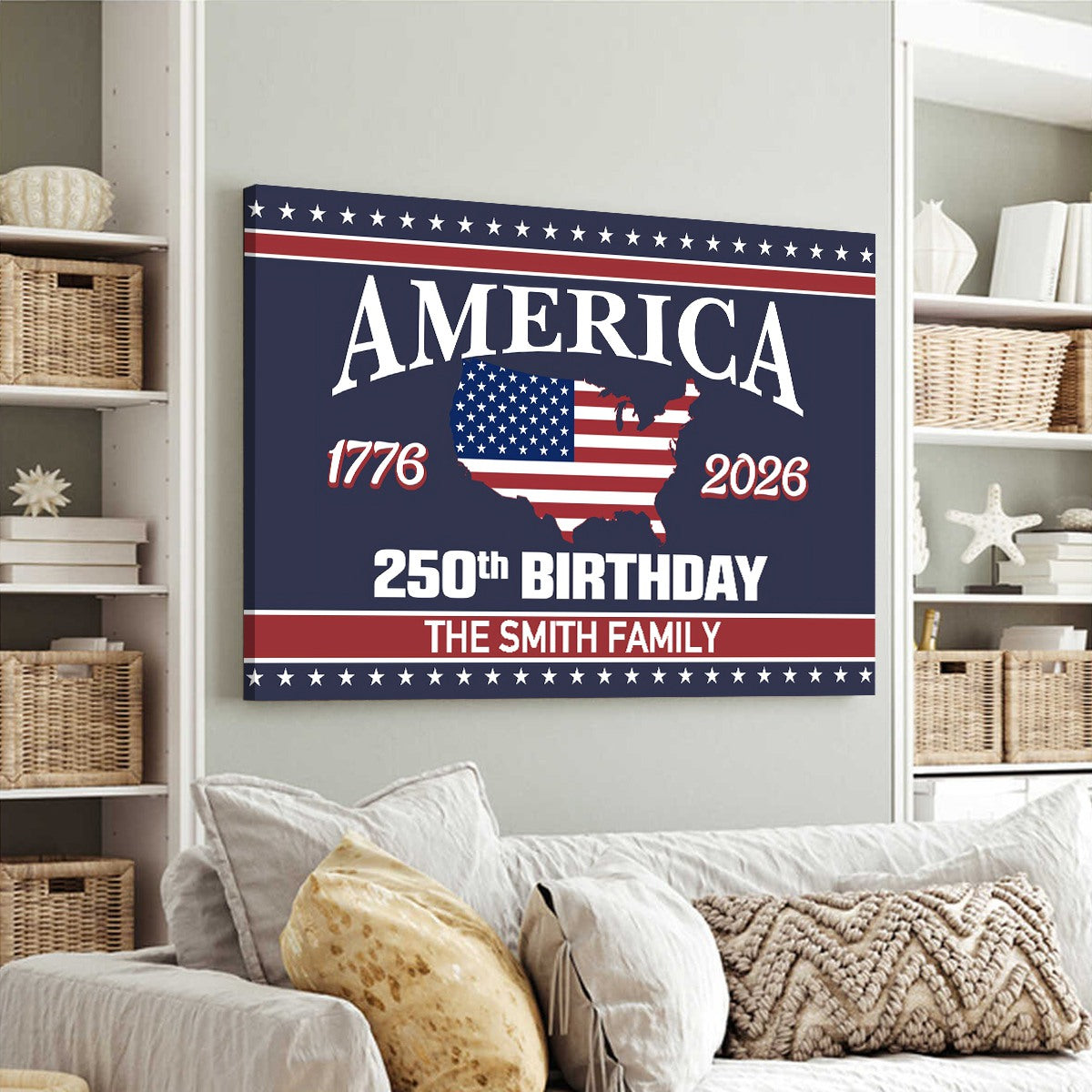 America 250 Birthday 1776-2026 Personalized Canvas Poster