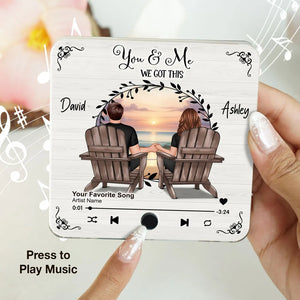 Couple Sitting Peaceful Window Landscape - Personalized Music Magnet - Valentine's Day Gift For Couple