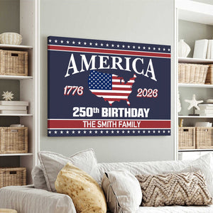 America 250 Birthday 1776-2026 Personalized Canvas Poster