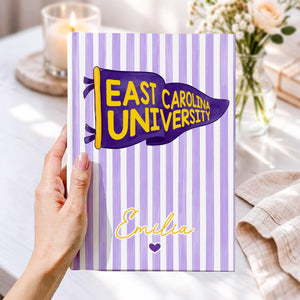 Personalized School Pennant Flag Journal: Custom College University Pride Spirit Notebook, Senior Striped Journal, Class of 2026 Gifts