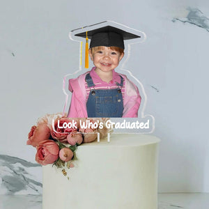 Personalized Childhood Photo Acrylic Cake Topper, Graduation Party Decoration, Custom Photo Cake Topper, Graduated 2026, Class Of 2026 Gift
