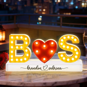 Eternal Love Couple Initials - Personalized Acrylic Light Box - Heartfelt Valentine's Day Gift, Anniversary Gift For Couple