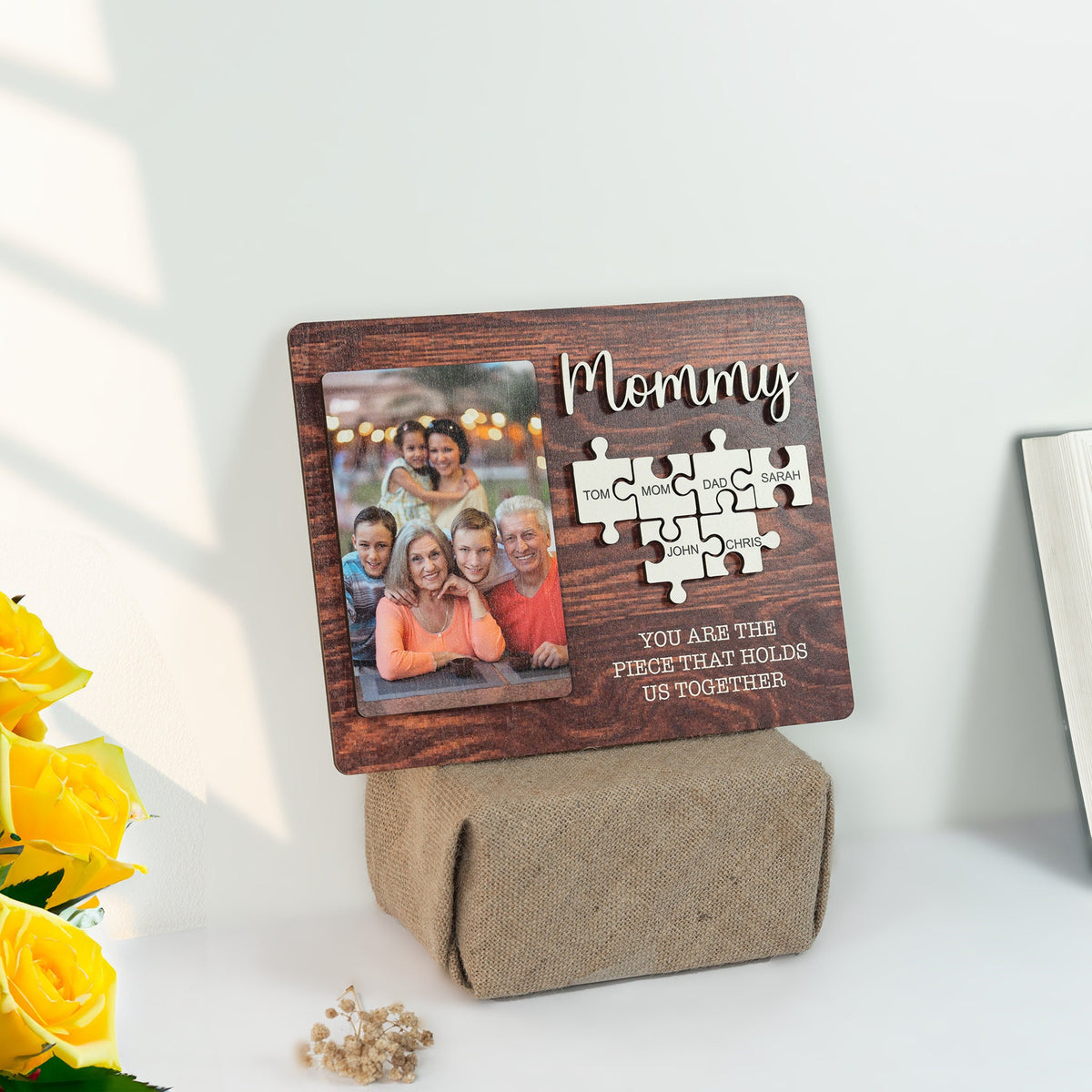 Photo Puzzle Mom Sign, Mothers Day Gift, You Are The Piece That Holds Us Together, Mothers Day Gift from Daughter & Son