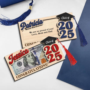 Graduation Gift For Her Him, Custom Money Gift Holder, Class Of 2025 Gift, Cash Gift Holder, Custom Name Money Holder, Grad Gift