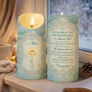 Forever Bond Between Aunt And Niece, Personalized LED Light Candle, Gift For Niece