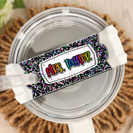 Teacher Appreciation Gifts, Personalized Teacher Tumbler Name Tag, Tumbler Topper Gift For Teacher, Tumbler Accessories Tag