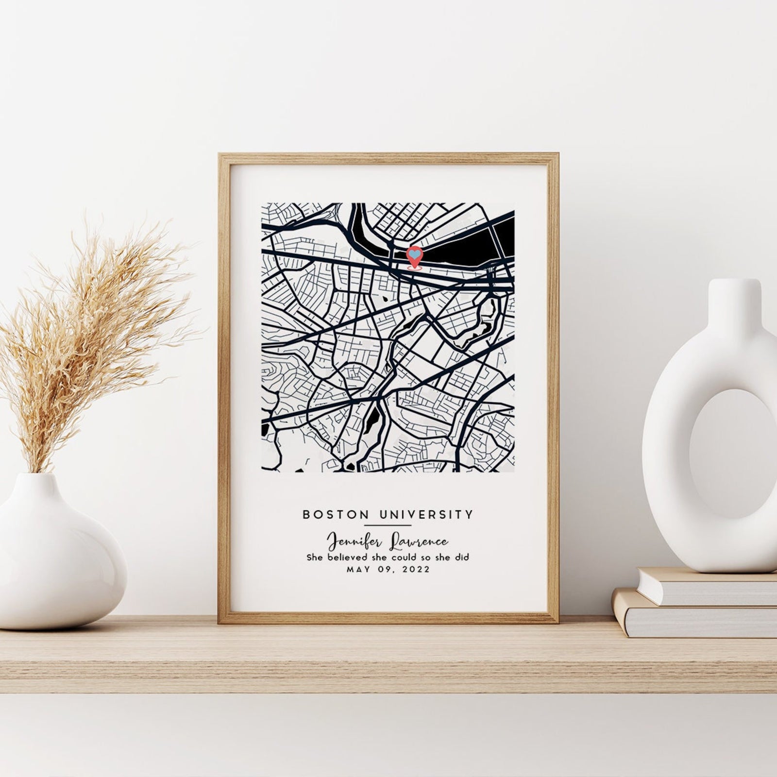 Custom College University Campus Map, Personalized Graduation Gift, Motivational Graduation Decor, Class of 2025