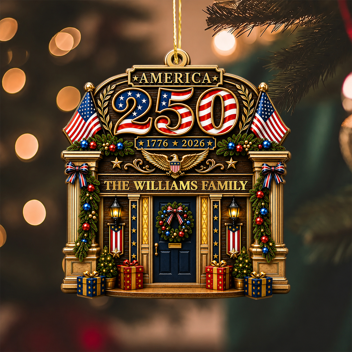 Forever Free And United - Real 3D Raised Ornament