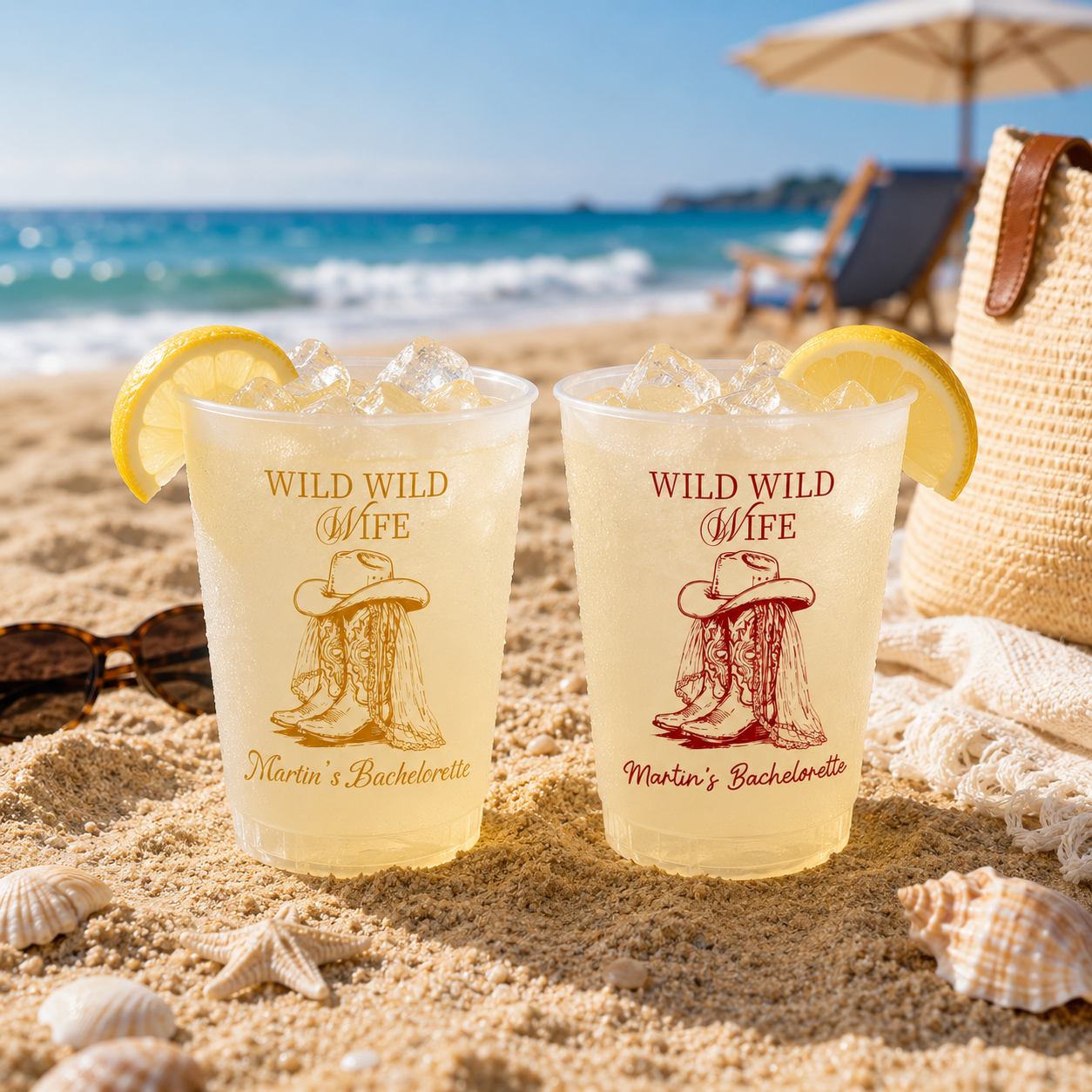 Personalized Frosted Plastic Cups, Wild Wild Wife Bachelorette Cups, Cowgirl Western Bride Party Favor, Custom Bach Weekend Cups