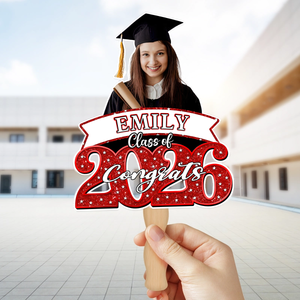 Personalized Face Fans With Wooden Handle