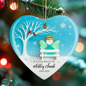 Angel Memorial Sea Glass Effect - Personalized Ornament - Christmas Sympathy Gift