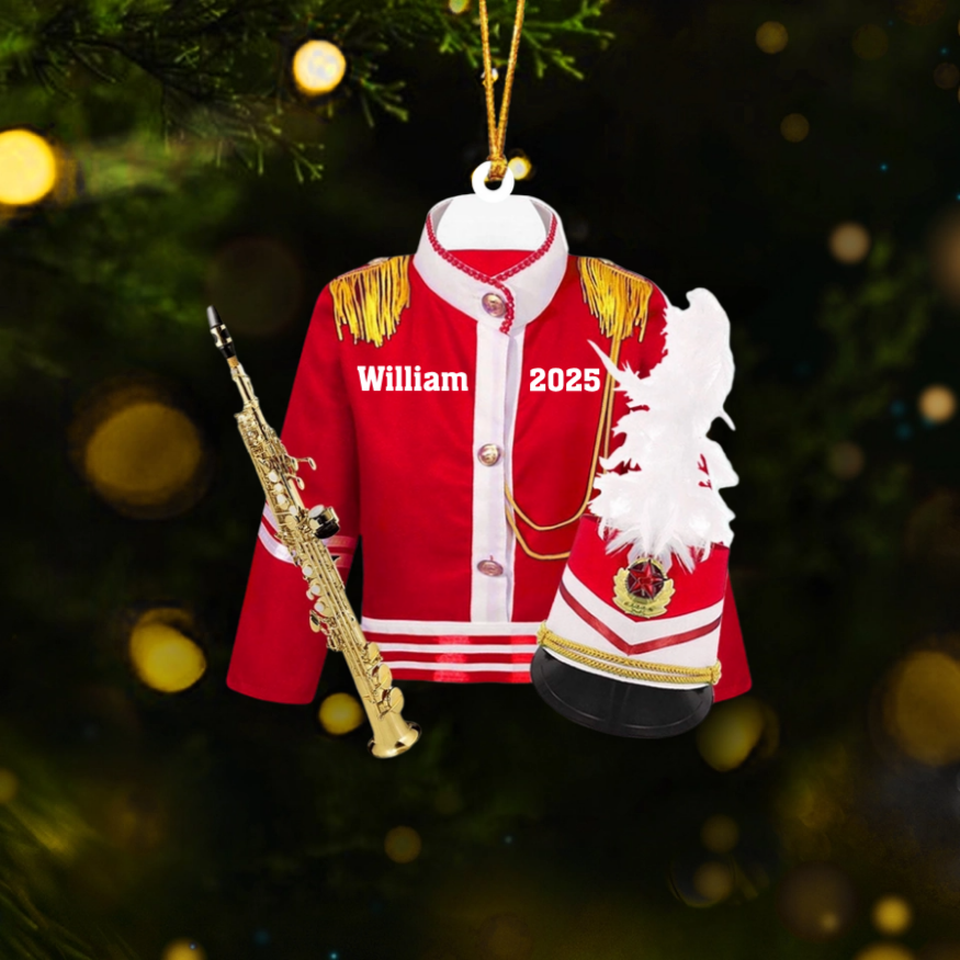 Personalized Marching Band Uniform Ornament, Christmas Band Ornament