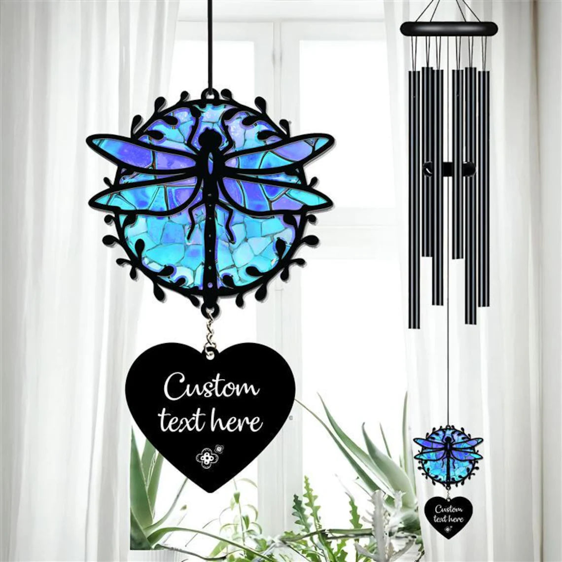 Personalized Dragonfly Wind Chime, Dragonfly Wind Chime, Dragonfly Suncatcher Wind Chime, Dragonfly Lover Gift, Memorial Wind Chime
