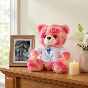 Memorial Butterfly Forever In My Heart Teddy Bear - Memorial Gift - Personalized Plush Bear