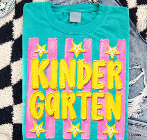 Retro Striped Fourth Grade Teacher Shirt, Back To School 4th Grade Teacher Tshirt, Elementary School Tee Pre Kinder Tee Faux Handpainted Top